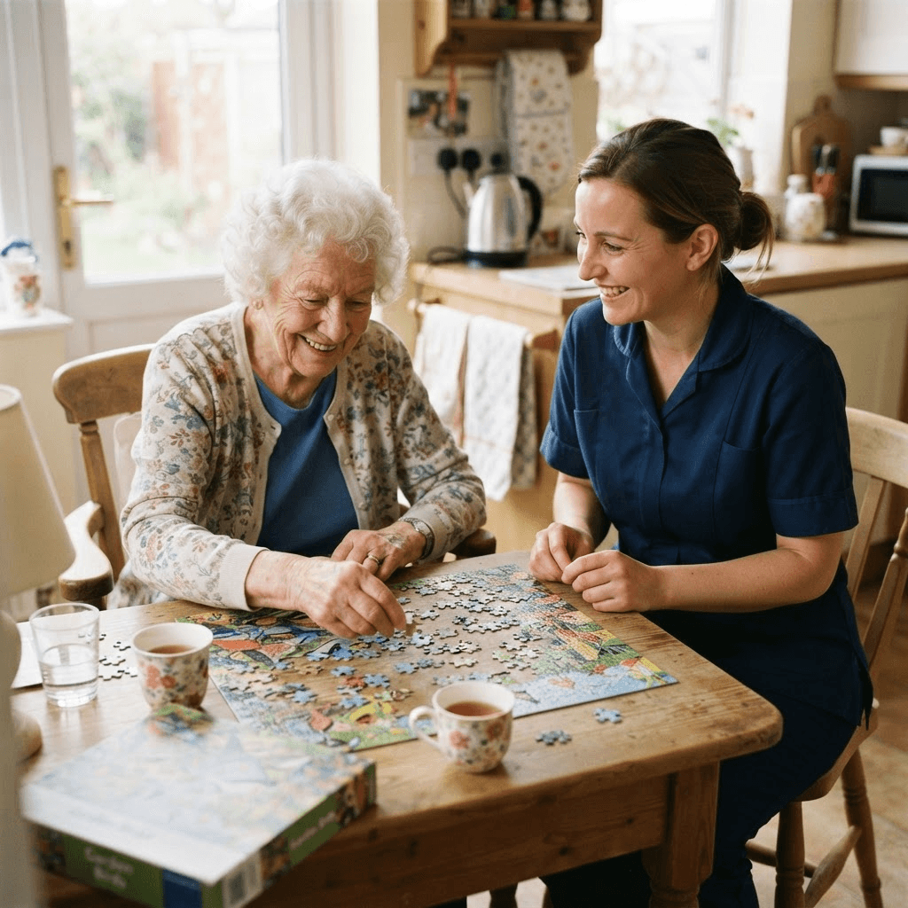 EzzieDaisy Care Services worker supporting creative activities